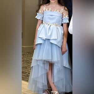 Girls blue high low dress